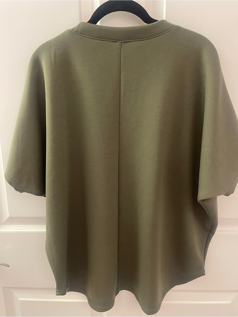 Boxy Short Sleeve Crew Tee — Olive Green by BLVD - Picture 3 of 5